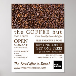 Coffee Beans, Barista, Café, Coffeehouse Advert Poster