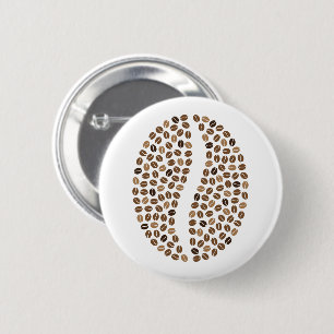coffee beans bean 6 cm round badge