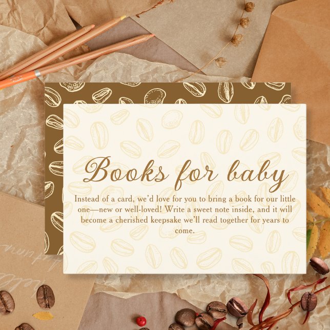 Coffee Beans Books for Baby Shower Enclosure Card (Creator Uploaded)
