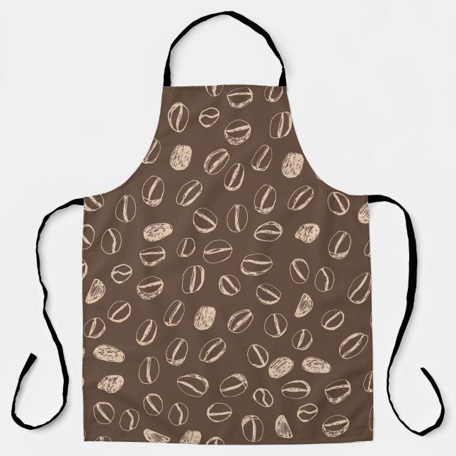 Coffee Beans: Cartoon Doodle Vintage Apron (Front)