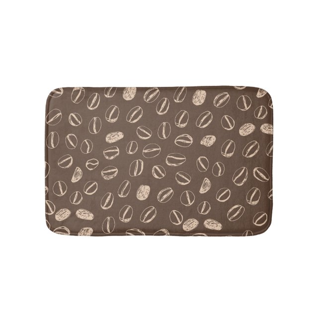 Coffee Beans: Cartoon Doodle Vintage Bath Mat (Front)
