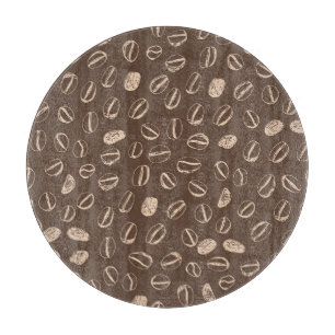 Coffee Beans: Cartoon Doodle Vintage Cutting Board