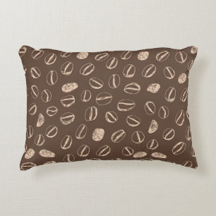 Coffee Beans: Cartoon Doodle Vintage Decorative Cushion