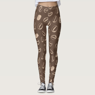 Coffee Beans: Cartoon Doodle Vintage Leggings