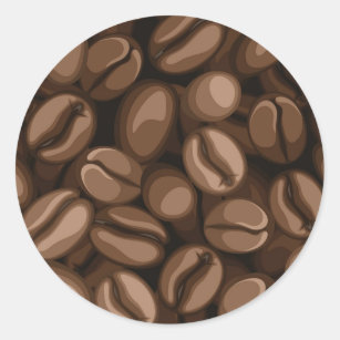 Coffee beans classic round sticker