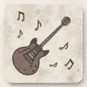 Coffee Beans-Coffee-Guitar-Coffee Art-Music- Coaster