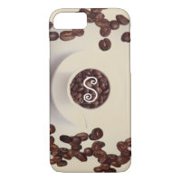 Coffee beans cup saucer cream brown 
