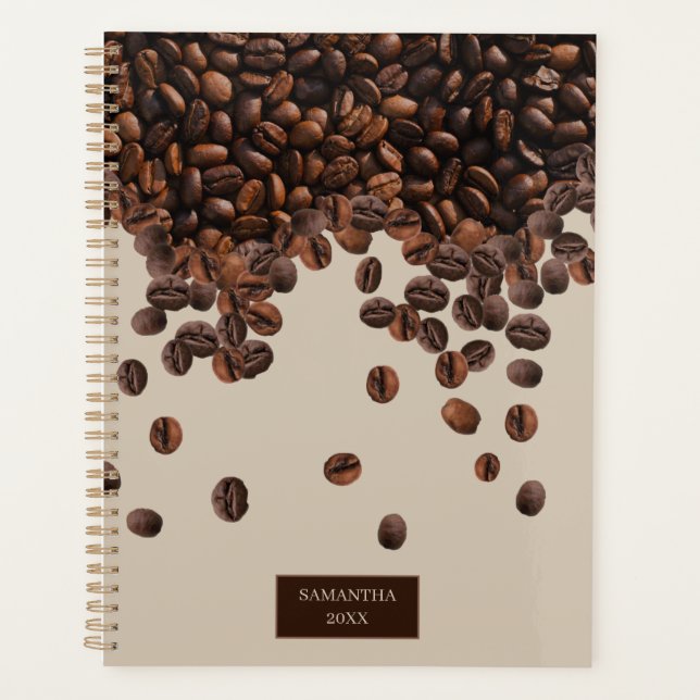 Coffee Beans Custom Name Monthly  Planner (Front)
