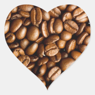 Coffee Beans Customizable Name Heart Sticker