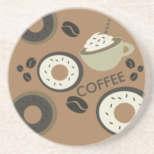 Coffee Beans Doughnuts Sweet Barista Coaster
