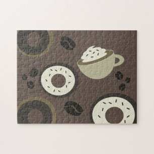 Coffee Beans Doughnuts Sweet Barista Jigsaw Puzzle