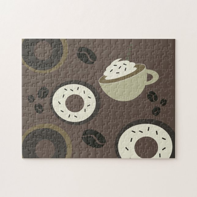 Coffee Beans Doughnuts Sweet Barista Jigsaw Puzzle (Horizontal)