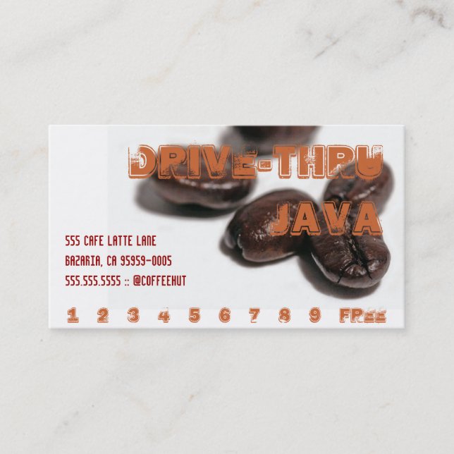 Coffee Beans Drink Punch Card (Front)