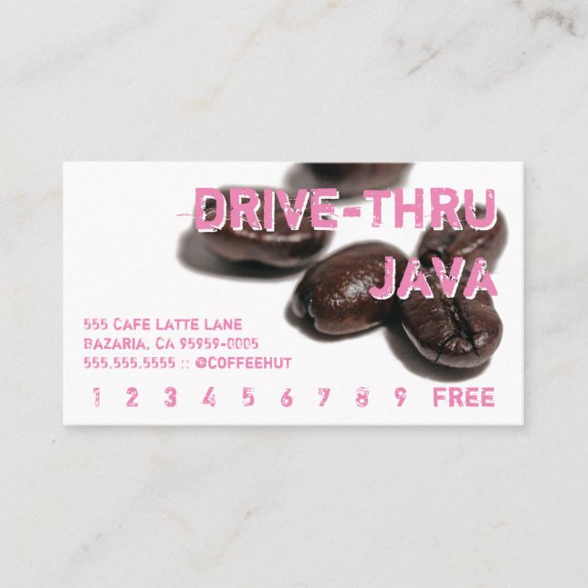 Coffee Beans Drink Punch Card (Front)