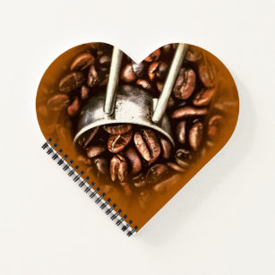 Coffee Beans Elegant Photo Creative Cool Heart Notebook