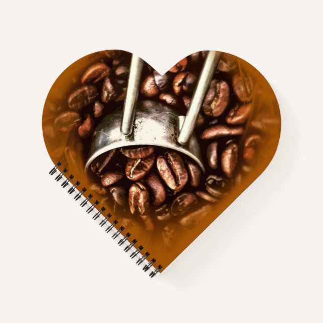Coffee Beans Elegant Photo Creative Cool Heart Notebook (Front)
