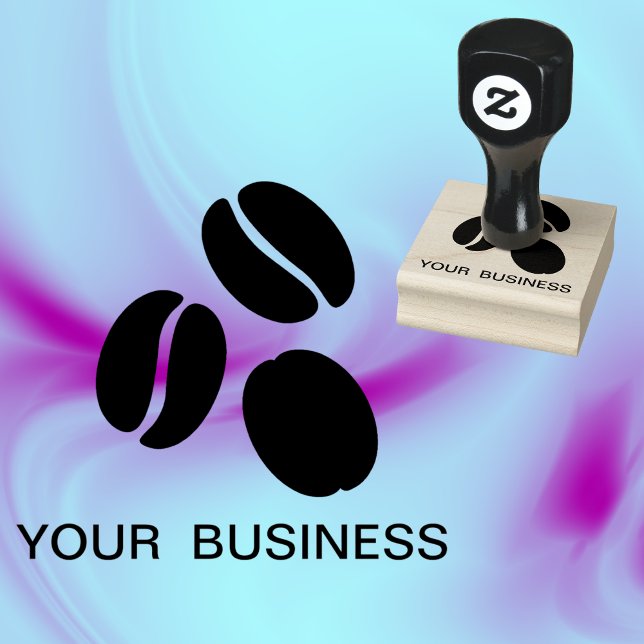 coffee beans food drink  with text rubber stamp (clear and clean, easily recognised industry/personal image)