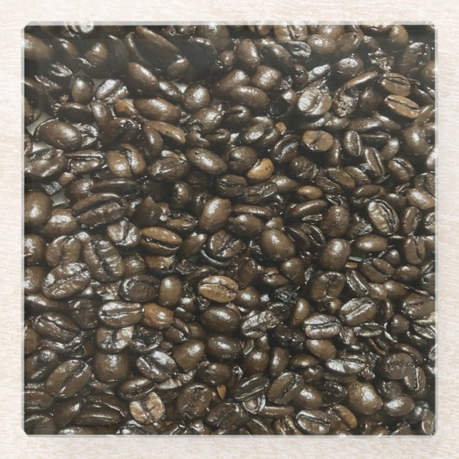 Coffee Beans Glass Coaster (Front)