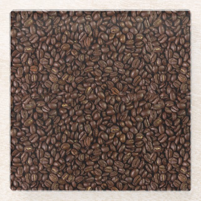 Coffee Beans Glass Coaster (Front)