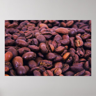 Coffee beans grains poster