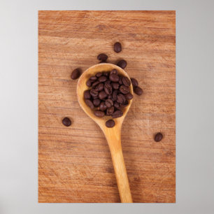 Coffee beans grains poster