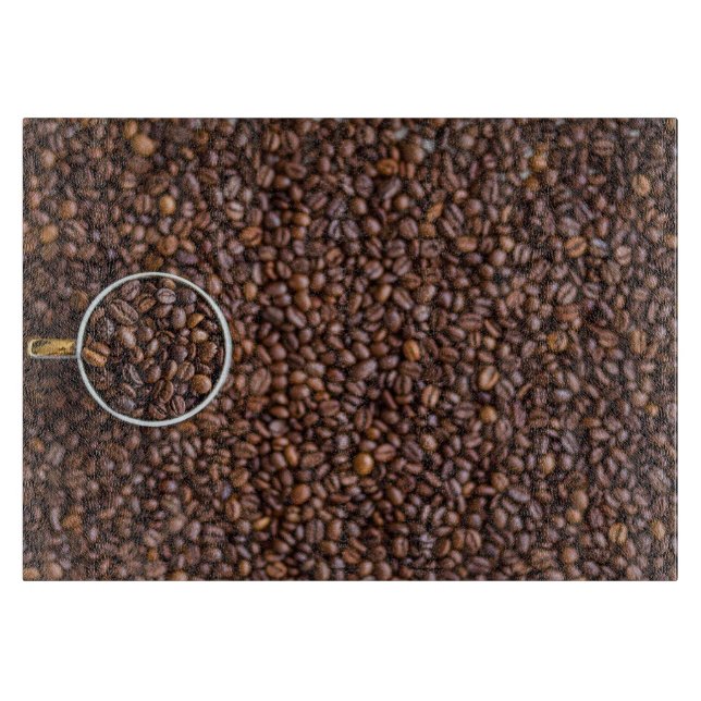 Coffee Beans Graphic Cutting Board (Front)