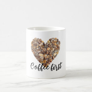 Coffee Beans Heart Coffee Mug