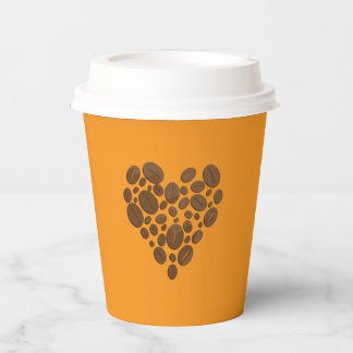Coffee Beans Heart Paper Cup