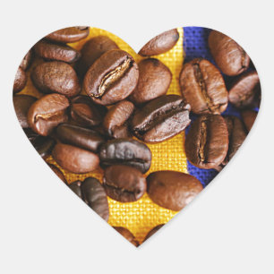 Coffee Beans Heart Sticker