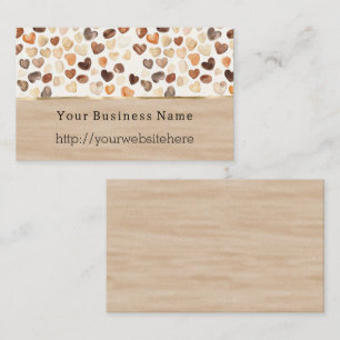 Coffee Beans Hearts Business name website Card