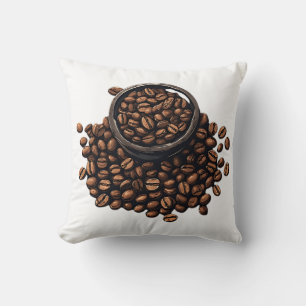 Coffee Beans in a Bowl Cushion