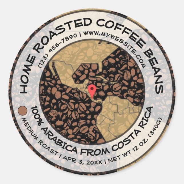 Coffee Beans Label Template (Front)