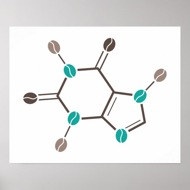 coffee beans molecular caffeine poster (Front)