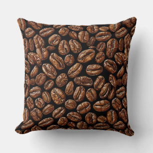 Coffee beans pattern cushion