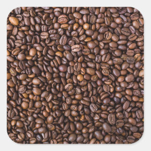 Coffee Beans Pattern Funny Coffee Lovers Square Sticker