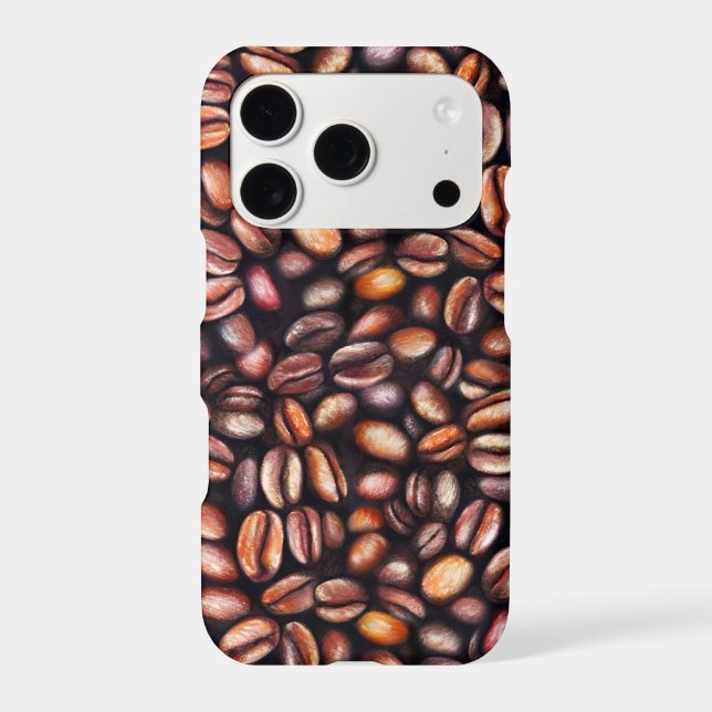  Coffee Beans Pencil Drawing Pattern Rustic Brown (Back)