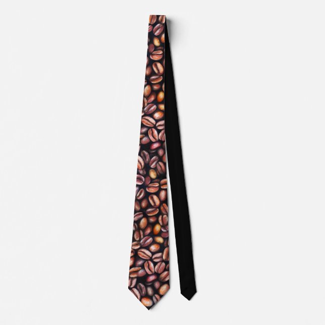   Coffee Beans Pencil Drawing Pattern Rustic Brown Tie (Front)