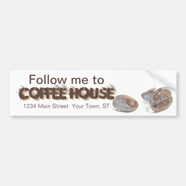 "coffee beans" personalizable bumper sticker (Front)