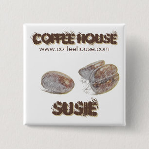 "coffee beans" personalizable name-tag button
