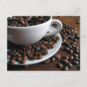 Coffee beans print postcard