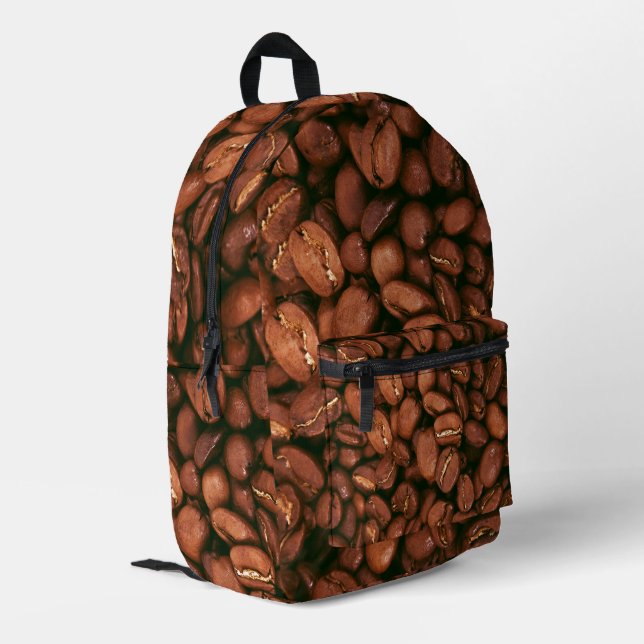 Coffee beans printed backpack (Back Corner Left)