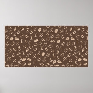 Coffee beans restaurant hand drawn cartoon doodle poster