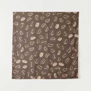 Coffee beans restaurant hand drawn cartoon doodle tapestry