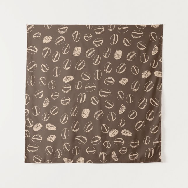 Coffee beans restaurant hand drawn cartoon doodle  tapestry (Front)