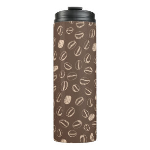 Coffee beans restaurant hand drawn cartoon doodle  thermal tumbler
