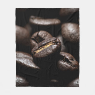 Coffee beans roasted food coffee fleece blanket