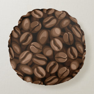 Coffee beans round cushion