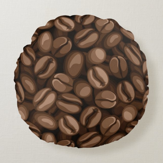 Coffee beans round cushion (Front)