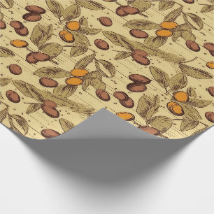 Coffee Beans Rustic Vintage Pattern No3 Wrapping Paper