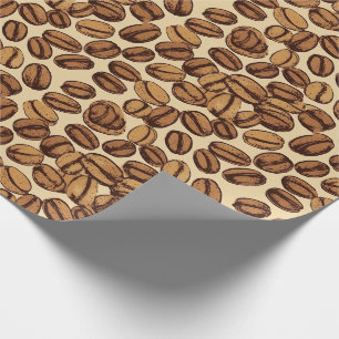 Coffee Beans Rustic Vintage Pattern No4 Wrapping Paper